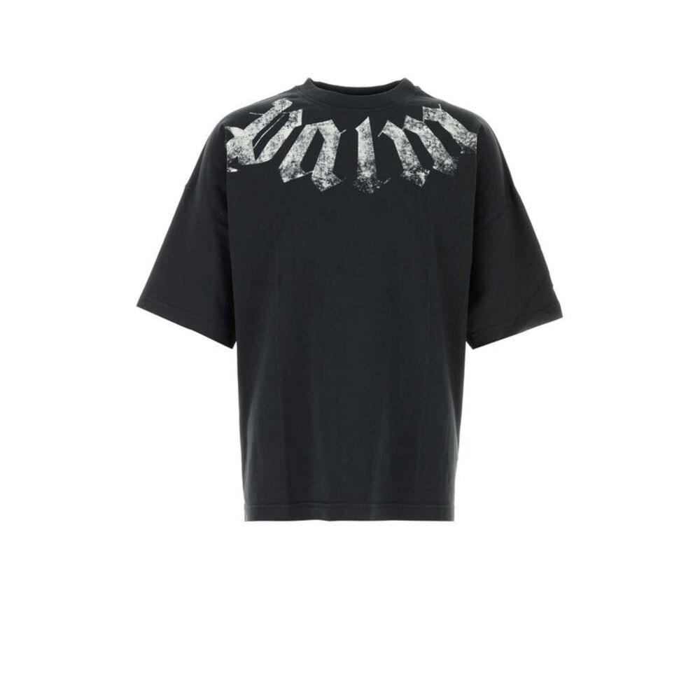 Palm Angels Men Black Cotton Oversize T-Shirt